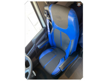 Daf XF New Gen / XG/ XG+ seat covers  eco leather/fabric black/blue premium