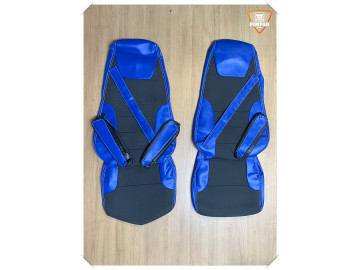Renault Magnum 2009- seats covers blue black fabric/eco leather 