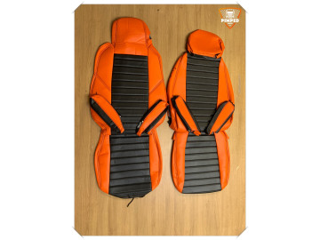 SCANIA seats covers orange black full eco leather MICROPHONE