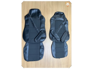 Iveco Hi-Way seats covers black fabric/eco leather 