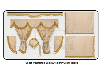 Volvo Beige curtains with classic tassels 