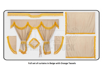 Mercedes Beige curtains with classic tassels 