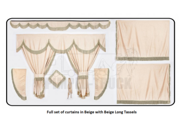 Mercedes Beige curtains with long tassels 