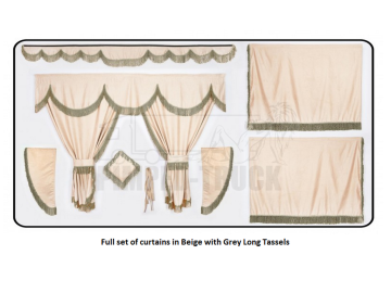 Volvo Beige curtains with long tassels 