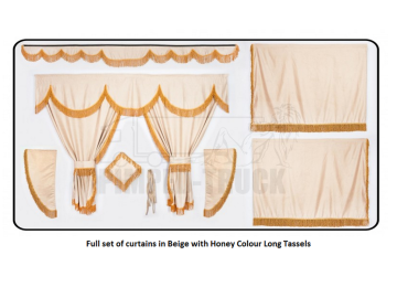 Mercedes Beige curtains with long tassels 