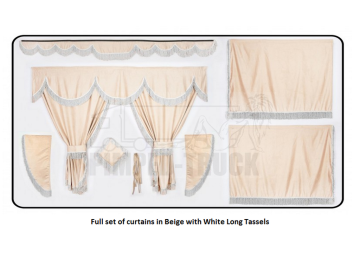 Daf Beige curtains with long tassels 