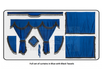 Renault Blue curtains with classic tassels 