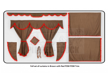 Daf Brown curtains with PomPom tassels 