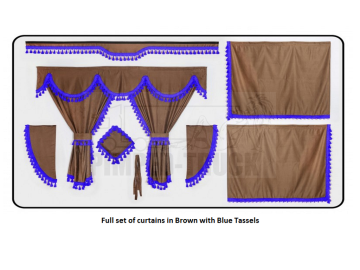 Renault Brown curtains with classic tassels 