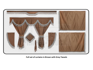 Daf Brown curtains with classic tassels 