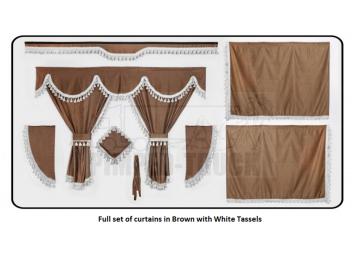Volvo Brown curtains with classic tassels 