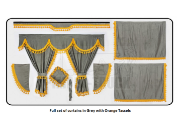 Mercedes Grey curtains with classic tassels 