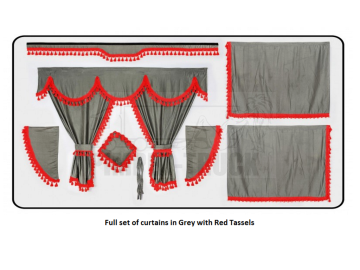 Mercedes Grey curtains with classic tassels 