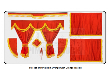Daf Orange curtains with classic tassels 