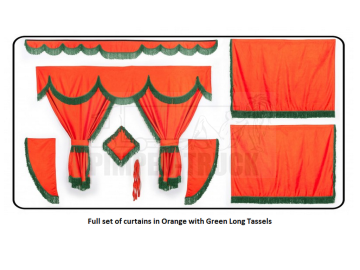 Daf Orange curtains with long tassels 