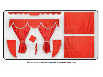 Daf Orange curtains with PomPom tassels 